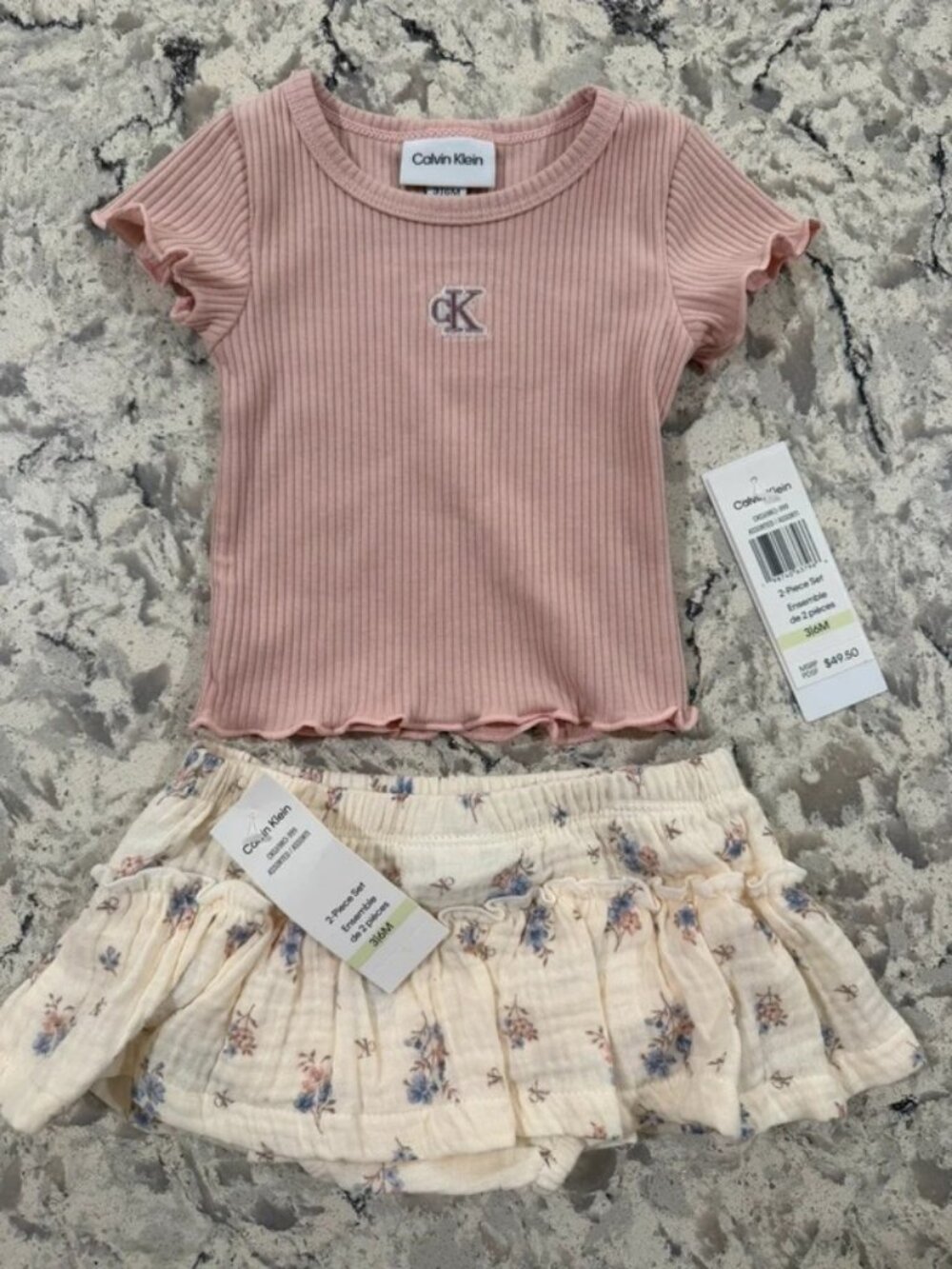 Calvin Klein Baby Girl Outfit – 3-6M – Rose